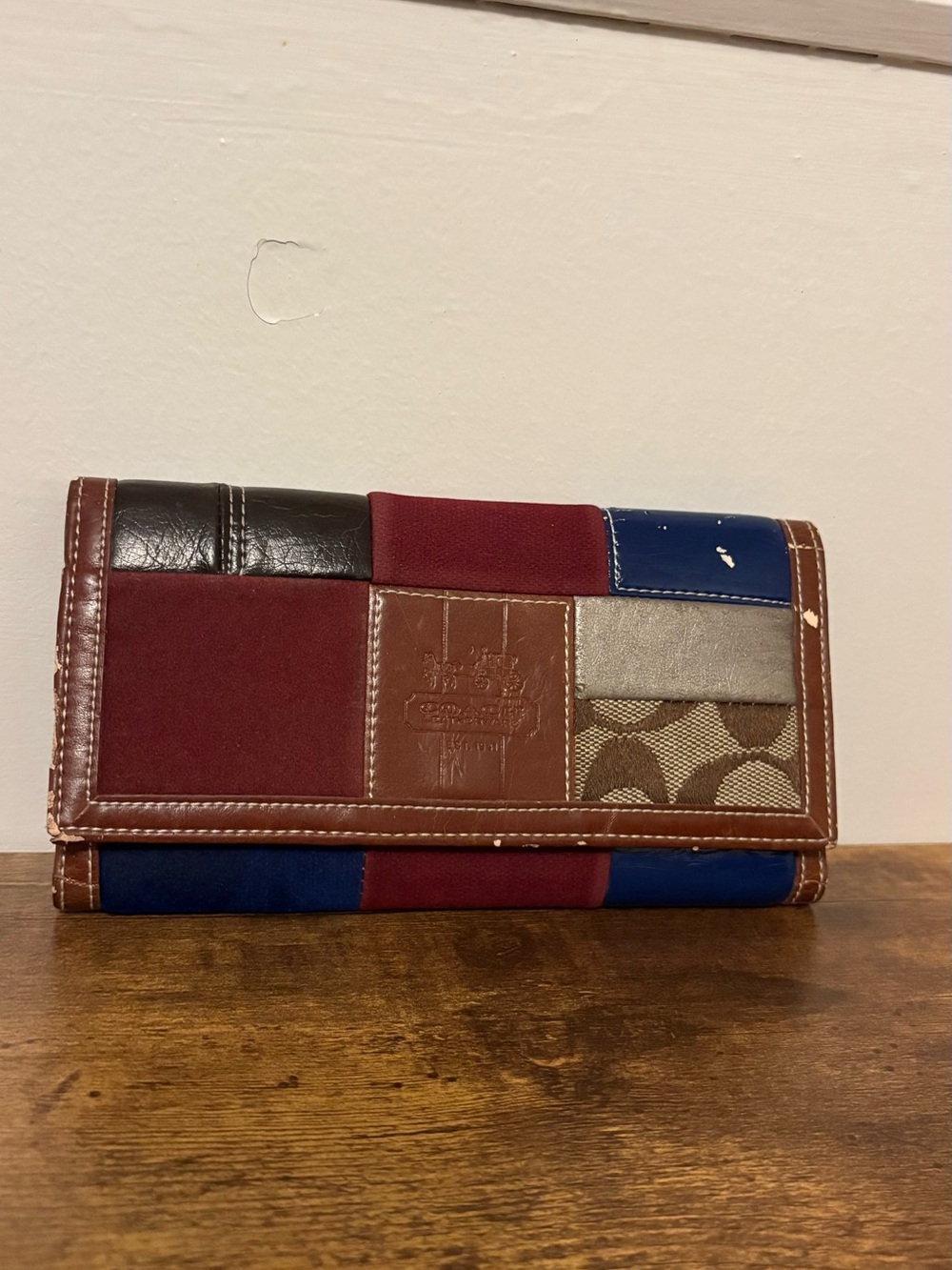 Coach Y2K Holiday Patchwork Checkbook Wallet